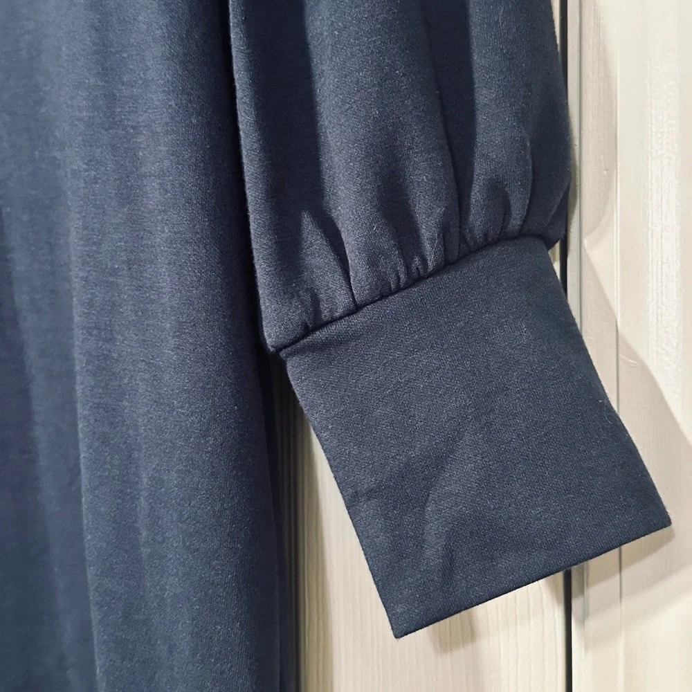♦️ Tuckernuck Pomander Place Navy Charlotte Terry Dress Size Small - Picture 9 of 11